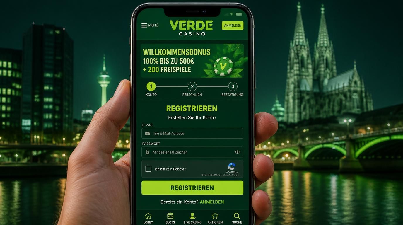 Mobiles Ansicht der Casino-Registrierung auf dem Smartphone mit Formularfeldern und Registrieren-Button.